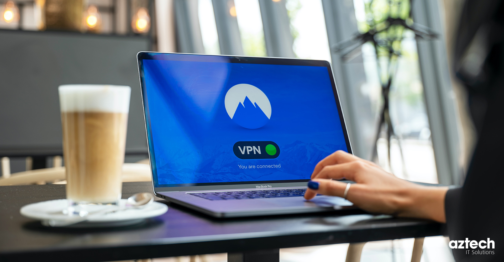 Laptop screen showing a VPN