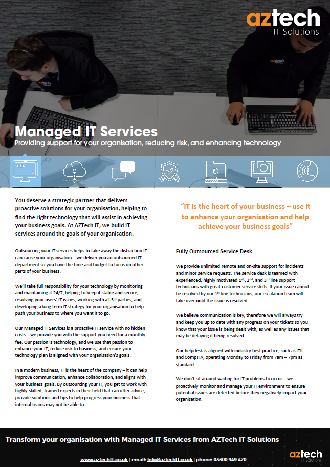 Bedford IT Support Services Provider, IT Support Company | AZTech IT ...
