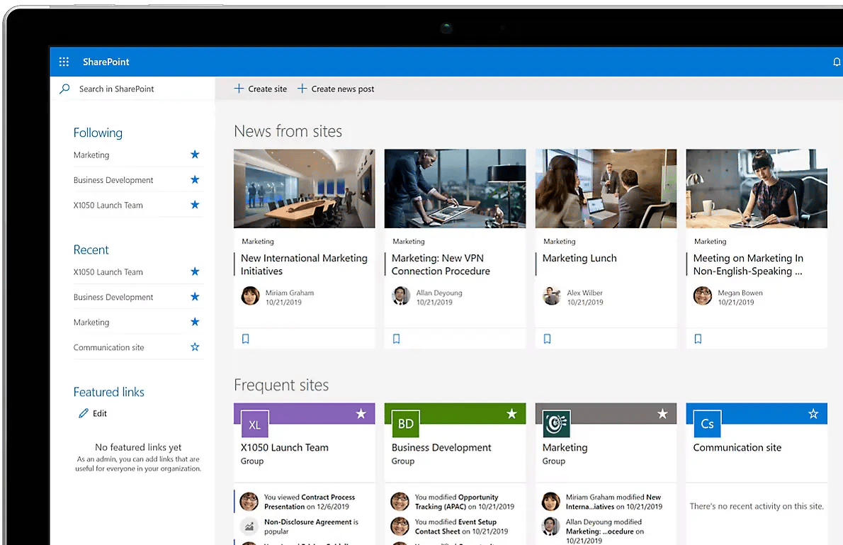 SharePoint online 2013 home page look