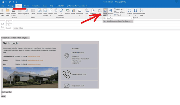 Office 365 tips - Save time with Quick Parts