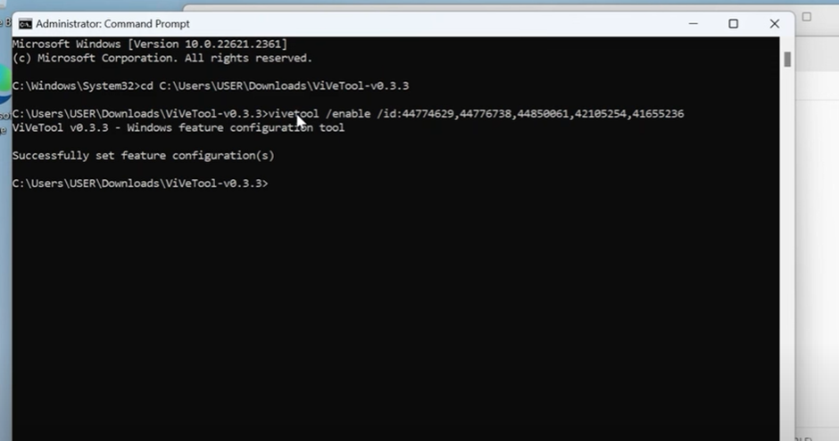 ViVeTool from GitHub Copilot - activate Microsoft Copilot - Step 8